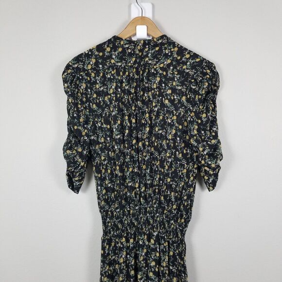 Anthropologie Muche & Muchette Black Floral High Low Blouson Maxi Dress OSFM - Picture 12 of 14